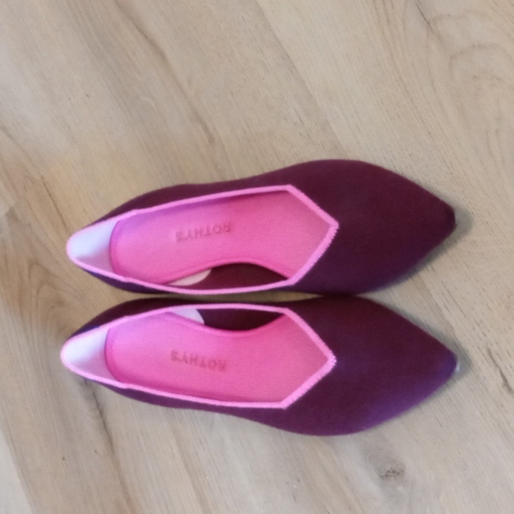 Rothys The Point Merino burgundy size 9.5
